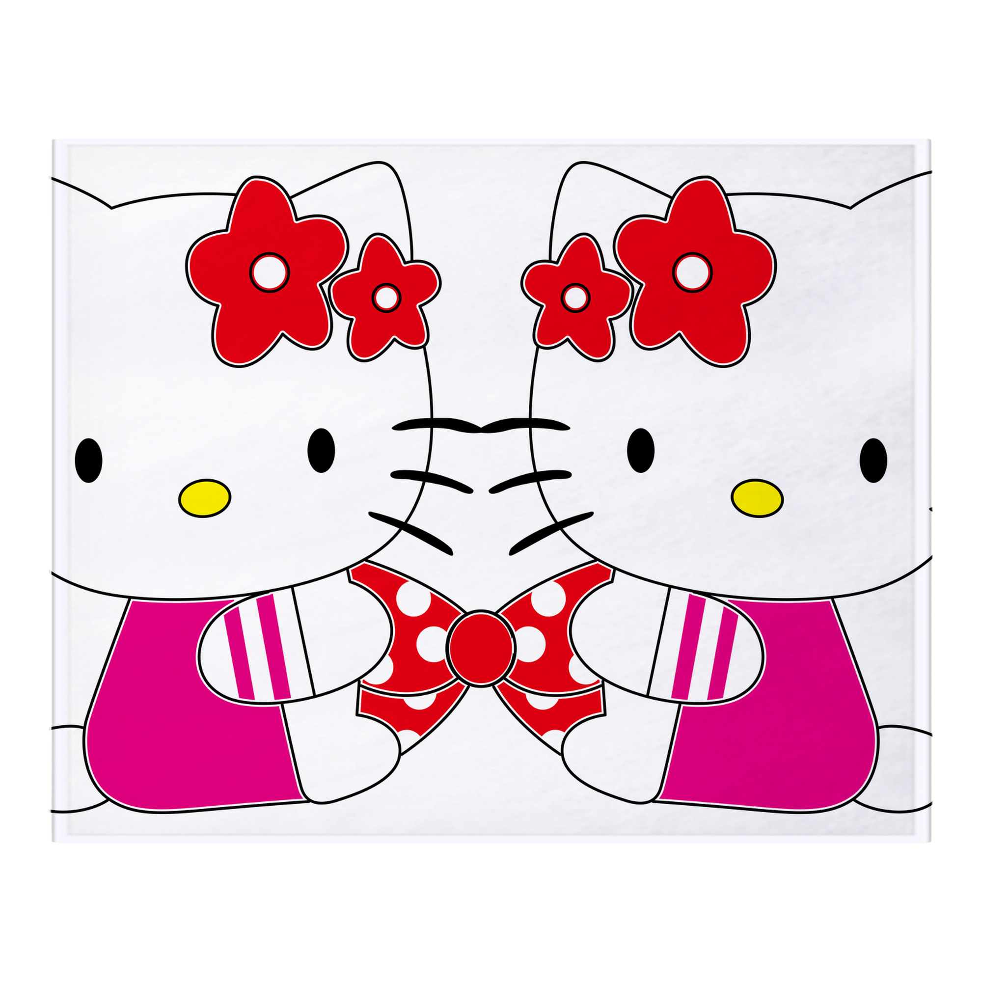 （画像用） Hello Kitty ハローキティ フランネルブランケット・多サイズ対応（横型）