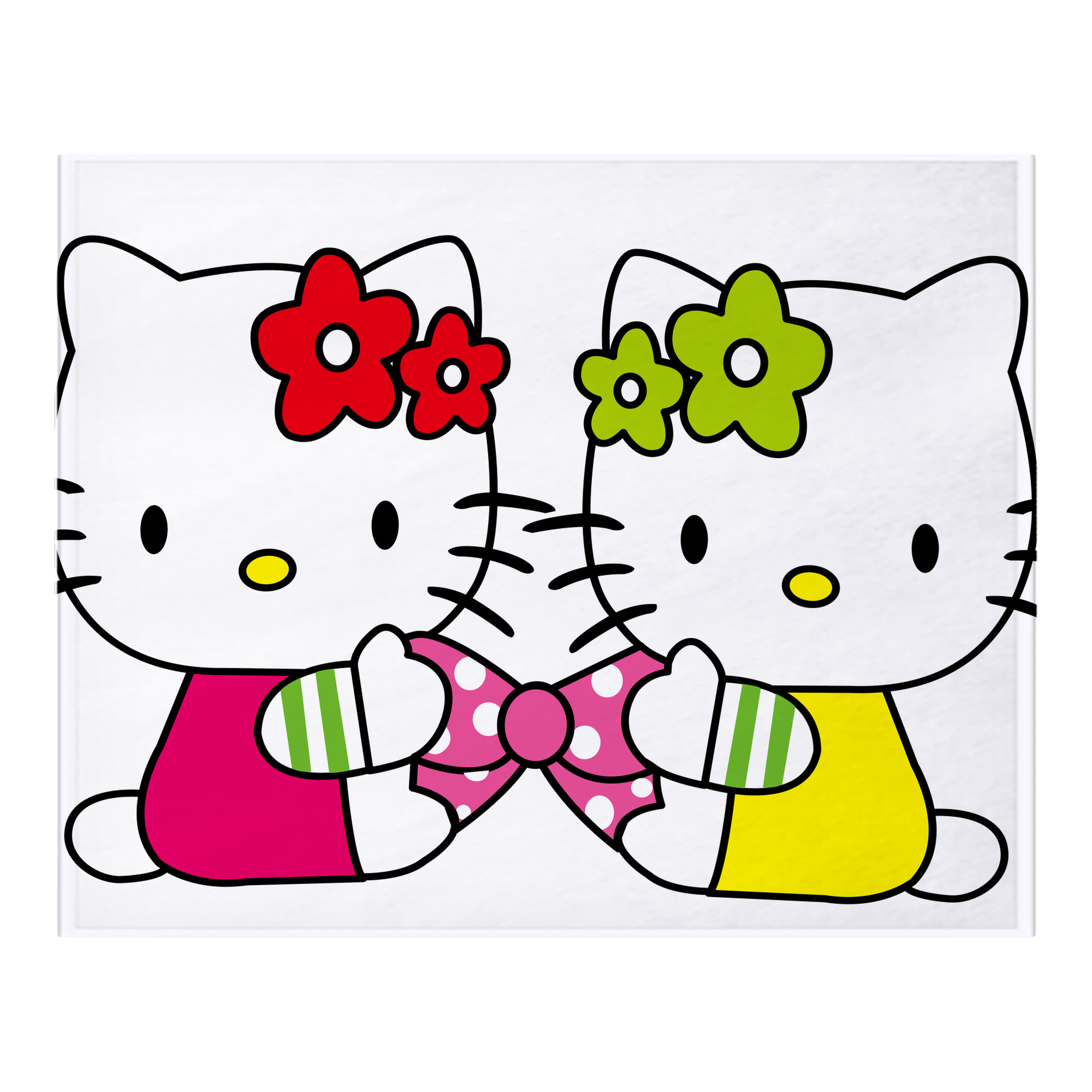 （画像用） Hello Kitty ハローキティ フランネルブランケット・多サイズ対応（横型）