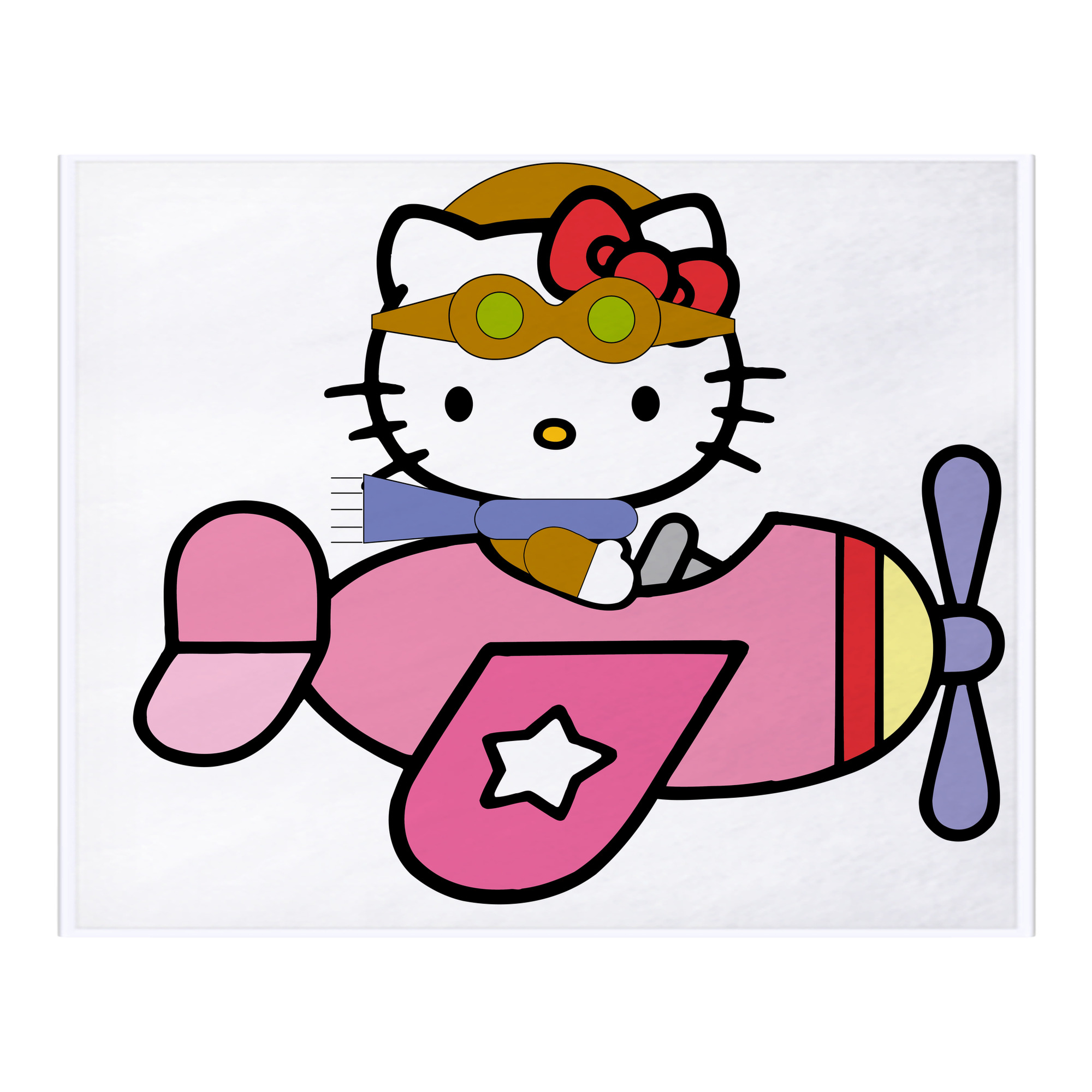 （画像用） Hello Kitty ハローキティ フランネルブランケット・多サイズ対応（横型）