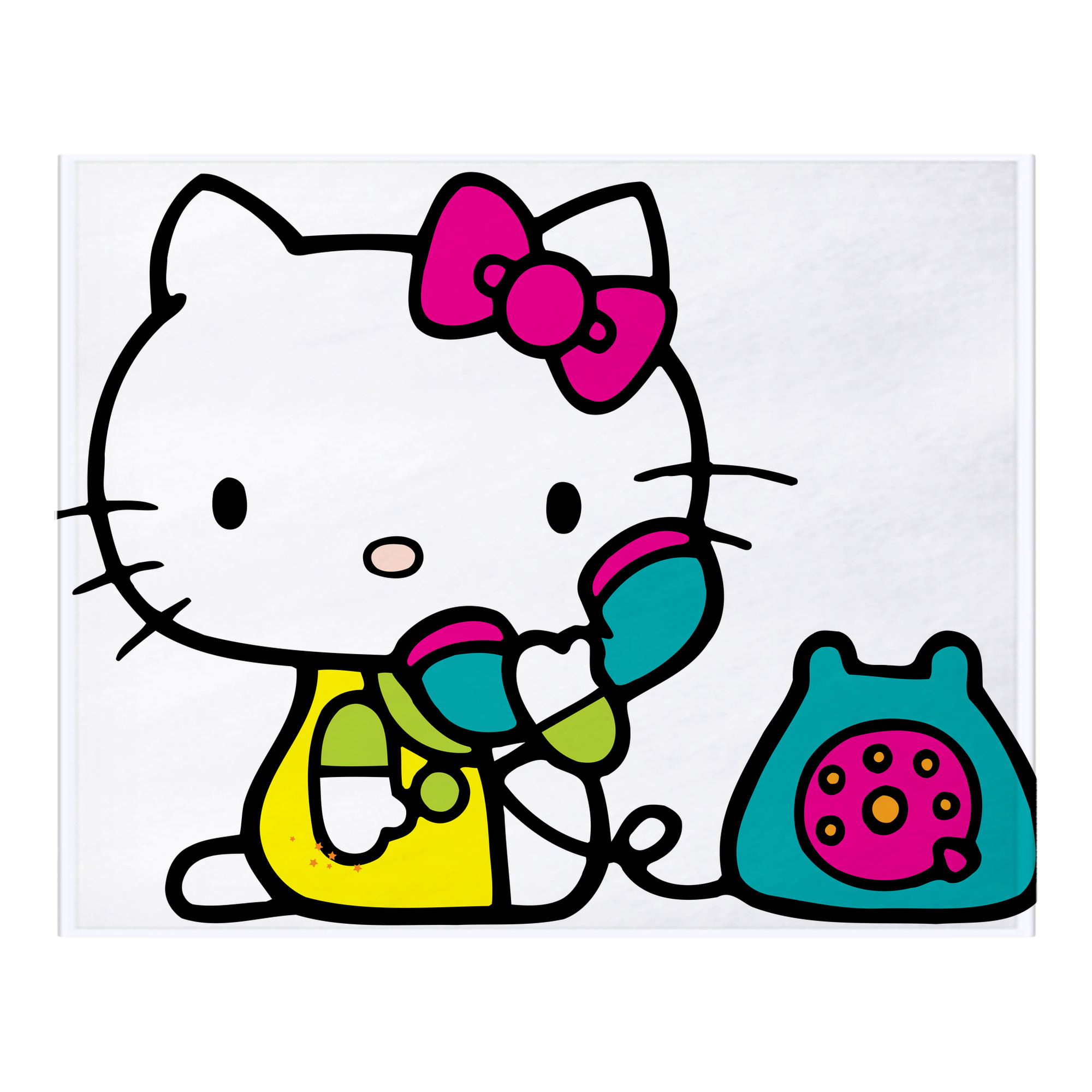 （画像用） Hello Kitty ハローキティ フランネルブランケット・多サイズ対応（横型）
