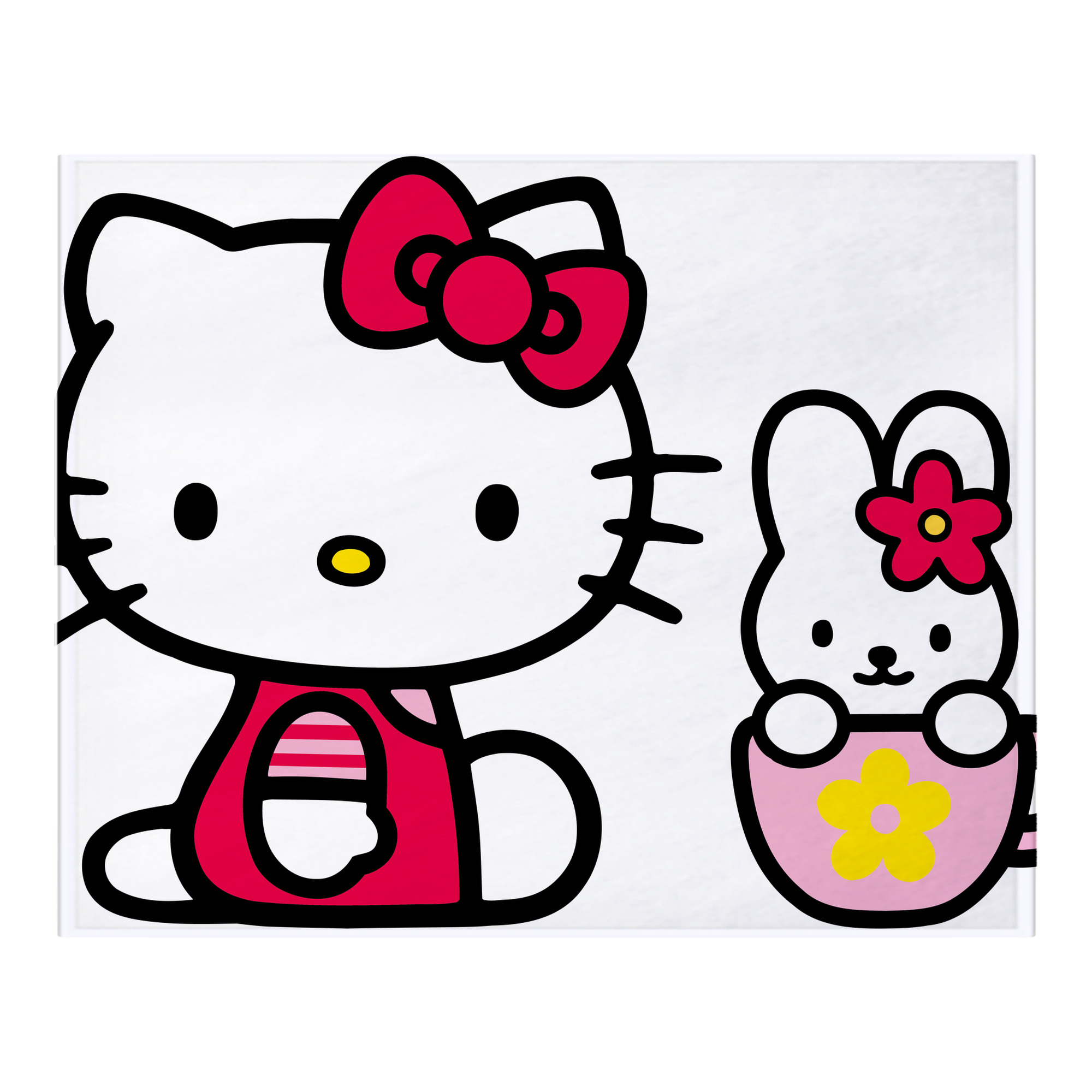 （画像用） Hello Kitty ハローキティ フランネルブランケット・多サイズ対応（横型）