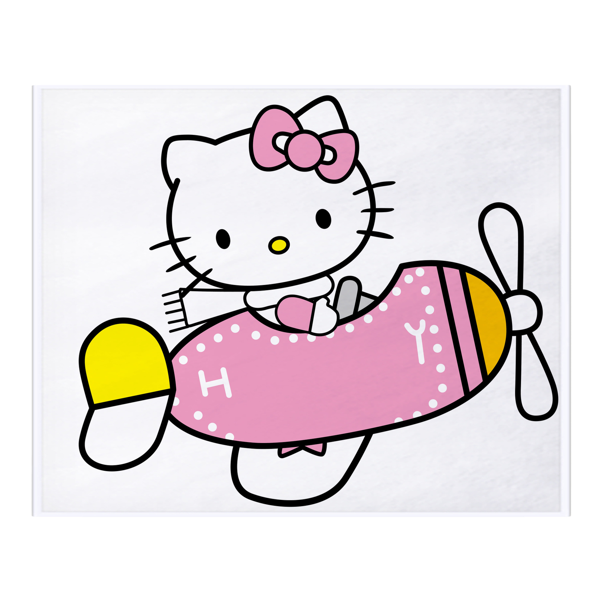 （画像用） Hello Kitty ハローキティ フランネルブランケット・多サイズ対応（横型）