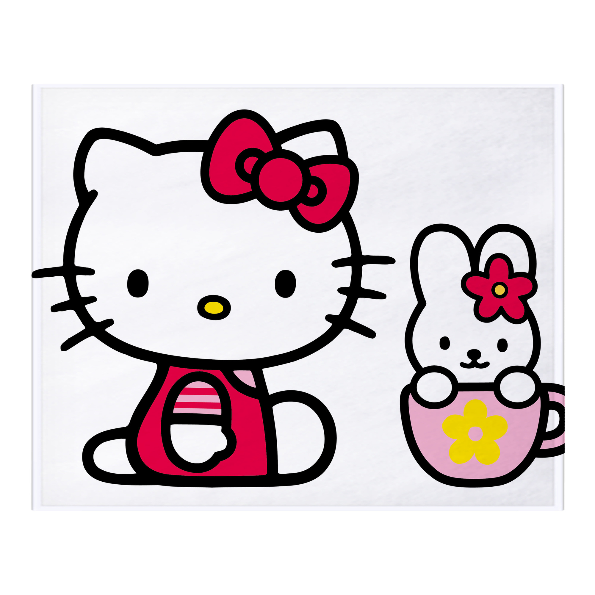 （画像用） Hello Kitty ハローキティ フランネルブランケット・多サイズ対応（横型）